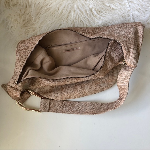 Banana Republic Snakeskin Embossed Leather Boho Crossbody Purse Handbag - Picture 3 of 16